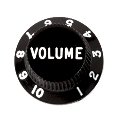 Pickboy S-Type Black Guitar Volume Knob with Numbers 1-10, Made in Japan