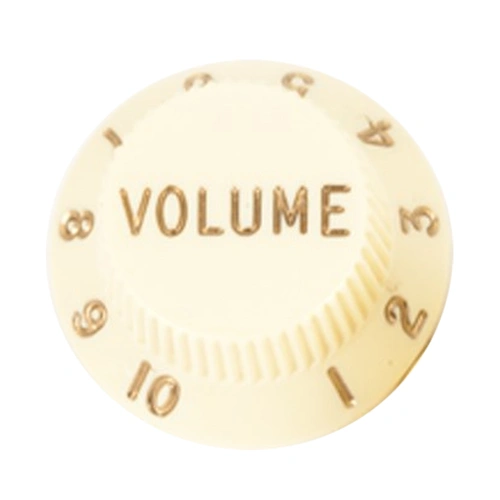Pickboy S-Type White Guitar Volume Knob with Numbers 1 to 10, Made in Japan