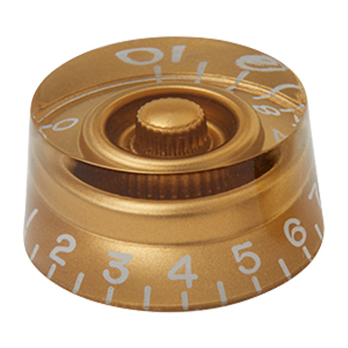 Pickboy Speed Knob Clear Gold Numbered 1-10 for Guitar
