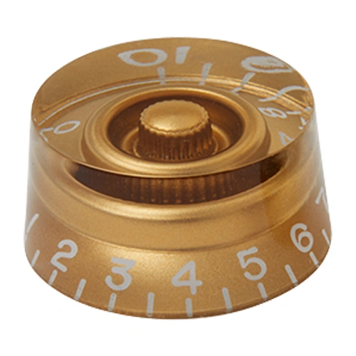 Pickboy Speed Knob Clear Gold for Guitar - Numbered 1-10