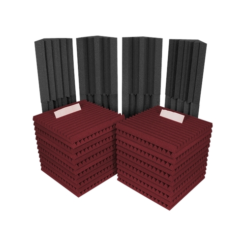 Auralex : Project2Kit: 24 x Panels 8 x Bass Traps - Charcoal/Burgundy