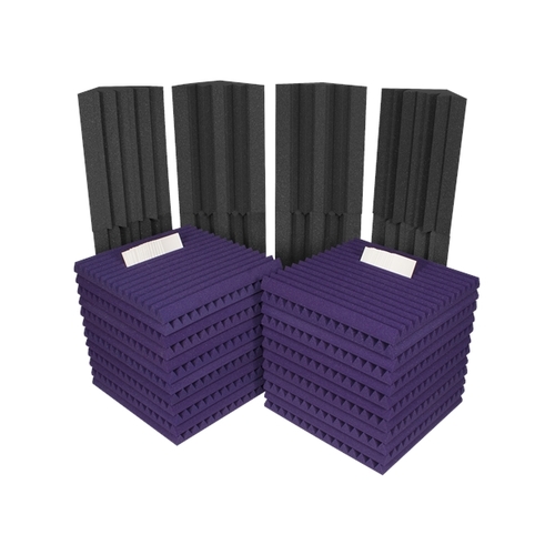 Auralex : Project2Kit: 24 x Panels 8 x Bass Traps - Charcoal/Purple