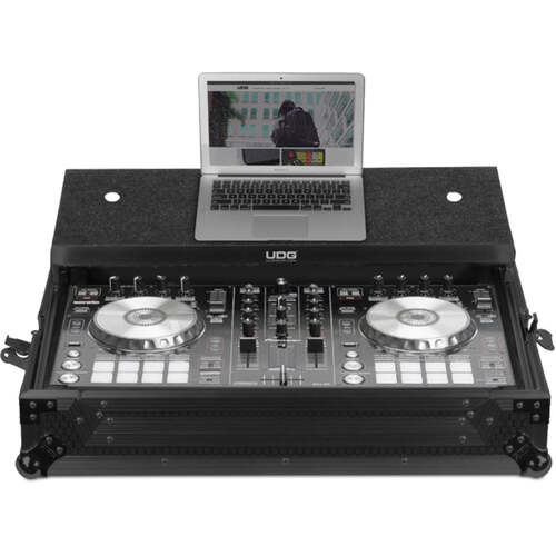 UDG U91012BL2 Ultimate Flight Case Pioneer DDJ-RR/SR/SR2 Black Plus (Laptop Shelf)