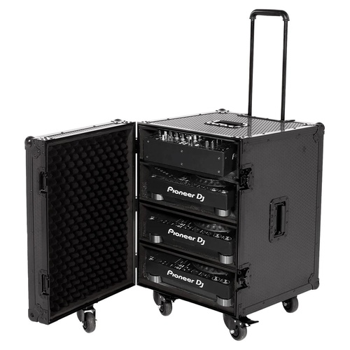 UDG U91101BL Ultimate Flight Case for 4 CDJ/Mixer in Black with Trolley & Spinner Wheels