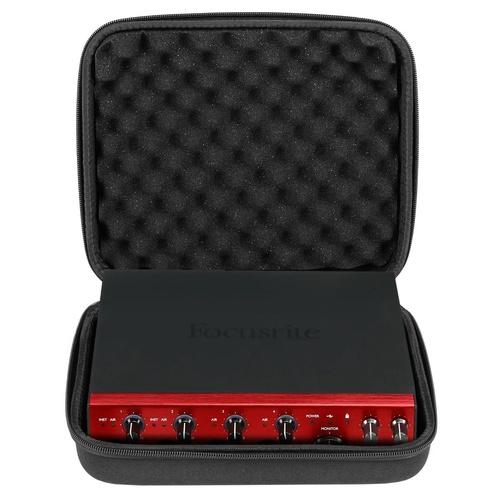 UDG U8507BL Creator Hardcase for Focusrite Scarlett 2i2/4i4 4th Gen/Clarett+ 4Pre/2Pre/Motu Ultralite MK5 - Black