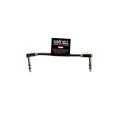 Ernie Ball 3" Flat Ribbon Stereo Patch Cable Black