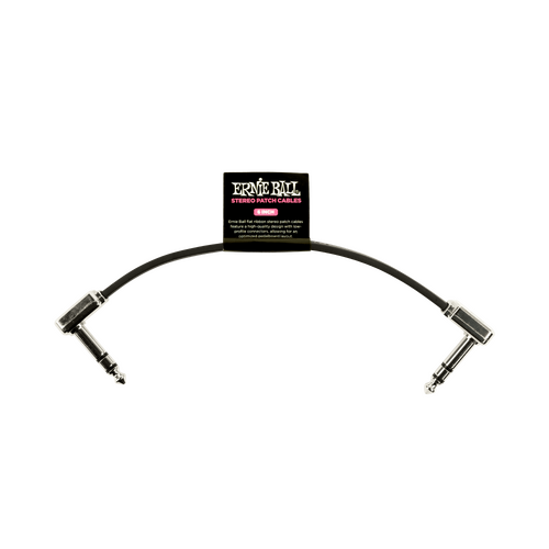 Ernie Ball 6" Flat Ribbon Stereo Patch Cable Black