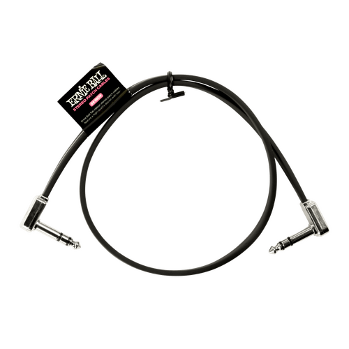 Ernie Ball 24" Flat Ribbon Stereo Patch Cable Black