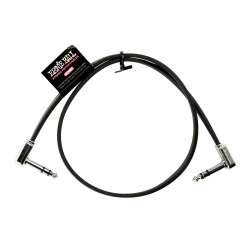 Ernie Ball 24" Flat Ribbon Stereo Patch Cable Black