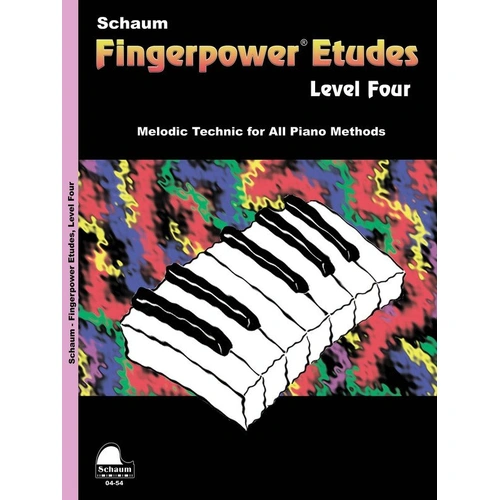 Schaum Fingerpower Etudes Level 4 - Piano Melodic Exercises, 24 Pages, Master Composers, Equal Hand Development