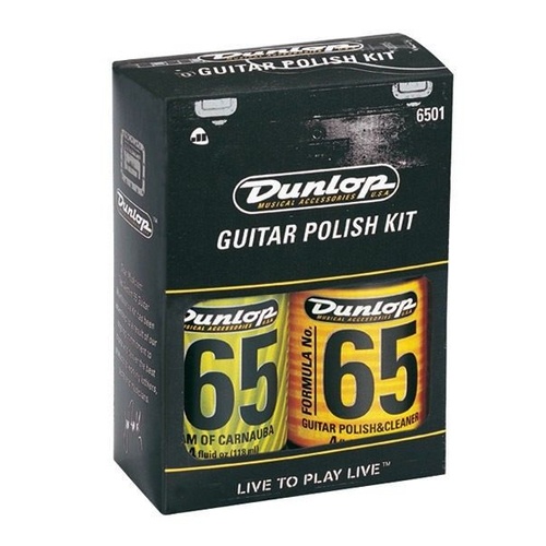 JIM DUNLOP Guitar Polish Gift Pack Kit Inc. Cleaner, Carnuba  Wax & Cloth