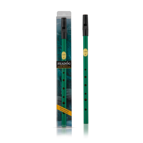 Feadog Green D Irish Whistle Pack with Fingering Chart and Instruction Sheet