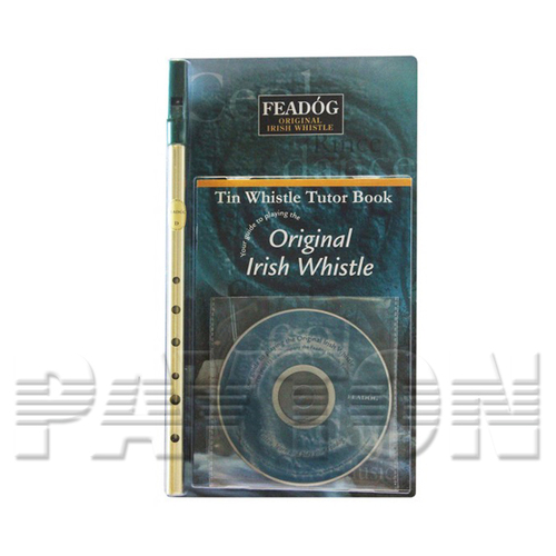 Feadog Whistle Brass D W/Tutor&CD