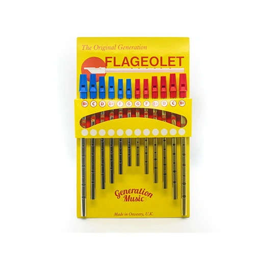 Generation Flageolet Display Card - 12 Whistles in Bb, C, D, Eb, F & G with Instruction Booklets, Made in England
