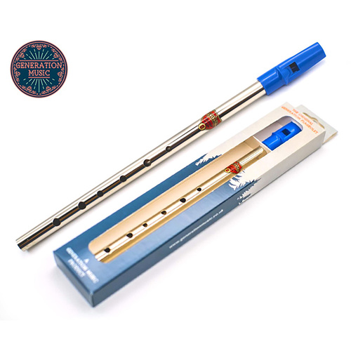 Generation Flageolet Nickel D Whistle - Traditional Musical Instrument in Nickel Finish, Accurate Tuning, Made in England