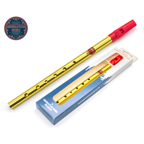 Generation Flageolet Tin Whistle - Lacquered Brass/Nickel Finish, Available in Bb, C, D, Eb, F, G, Made in England