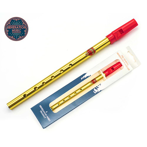 Generation Flageolet Whistle - Lacquered Brass/Nickel Finish, Available in Keys Bb, C, D, Eb, F, G, Made in England