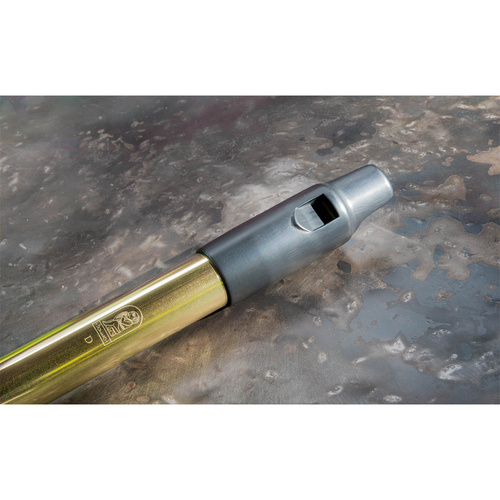 Howard Low D Whistle with Plastic Mouthpiece in Protective Case - Polished Brass