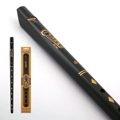 Clarke Original Penny Whistle Black C with Tune Sheet, Hand-Made, Conical Bore, Individually Boxed, Made in England