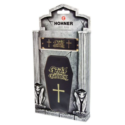 Hohner Ozzy Osbourne Signature Series Harmonica with Collector's Box, Black Acrylic Comb, 10 Holes, Key of C, Diatonic, 3 Octaves