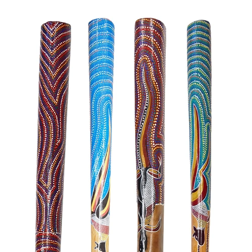 Hand Painted Acacia Didgeridoo - 1.2m-1.3m with Carry Bag, Made in Australia by First Nation Artists