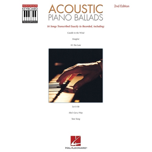 Acoustic Piano Ballads Keyboard Transcriptions (Softcover Book)