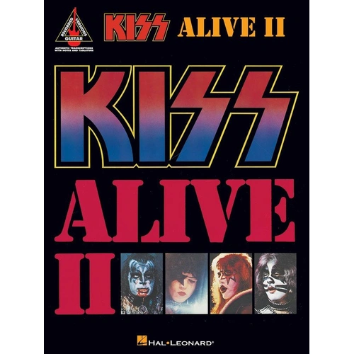 Kiss - Alive II Guitar Tab RV by Hal Leonard, 136 pages, standard notation & TAB, includes 20 songs from 1977 live double album