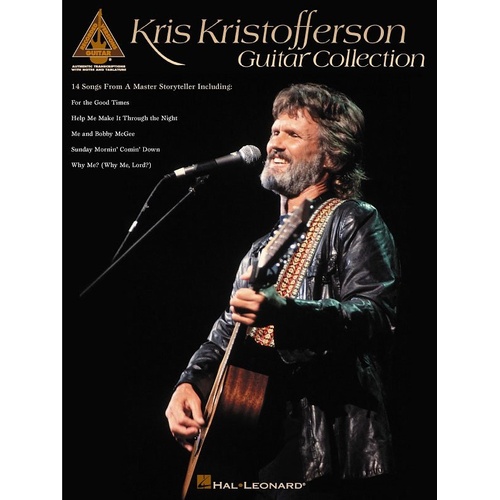 Kris Kristofferson Guitar Collection Tab RV - 14 Favorites for Guitar with Lyrics & Chords, 96 Pages, Hal Leonard