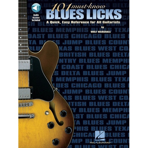 101 Must Know Blues Licks for Guitar with Demonstration CD