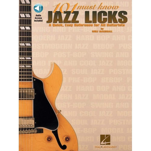 101 Must Know Jazz Licks for Guitar by Hal Leonard, 48 Pages, Guitar TAB Format