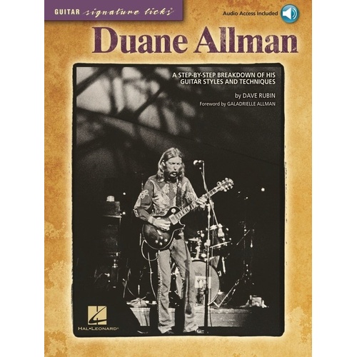 Duane Allman Signature Licks Book/CD - Guitar TAB, 112 Pages, Hal Leonard, Songs Include Layla, Whipping Post, Blue Sky, and More