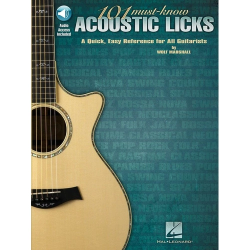 101 Must-Know Acoustic Licks Book by Hal Leonard