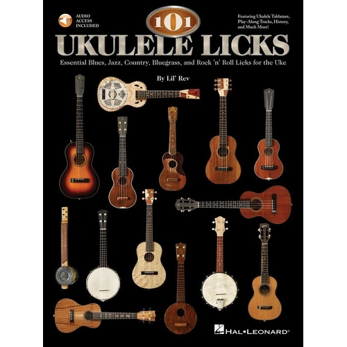 101 Ukulele Licks Book and CD Pack by Hal Leonard, 48 Pages, Includes Authentic Licks, Chord Progressions, Scales, and Play-Along Tracks
