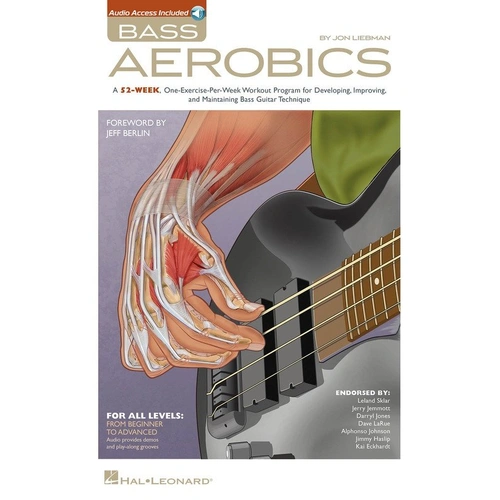 Bass Aerobics by Jon Liebman with Online Audio Access - 52-Week Workout Program for Bass Guitar Technique
