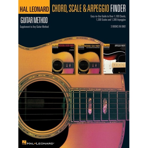 Guitar Chord, Scale & Arpeggio Finder by Hal Leonard, 296 pages, comprehensive reference for mastering guitar fretboard