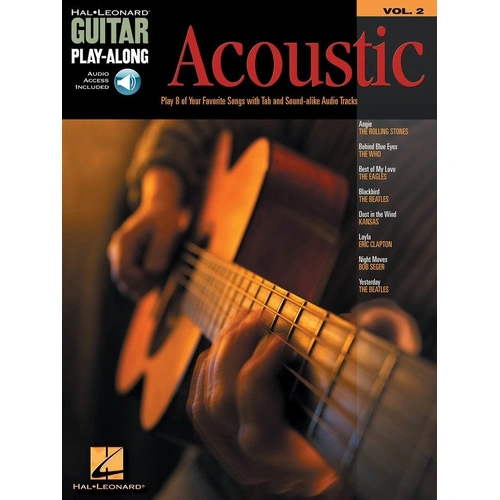 Acoustic Guitar Play-Along V2 BK/OLA by Hal Leonard - 48 Pages, TAB with Lyrics & Chords, Includes 8 Songs, Online Audio Access