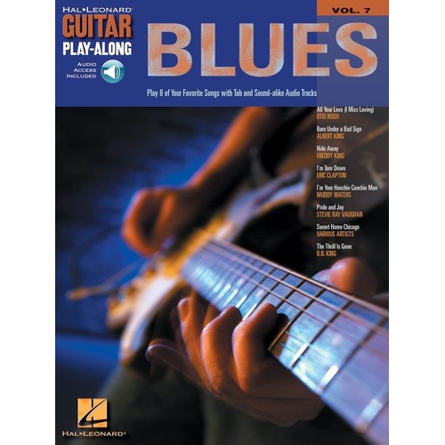 Blues Guitar Play-Along V7 BK/OLA - Hal Leonard Guitar TAB Songbook with 8 Songs, Online Audio Access, 56 Pages