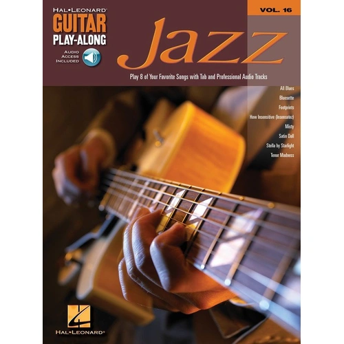 Jazz Guitar Play-Along V16 BK/OLA - Hal Leonard, 64 Pages, Guitar TAB with Lyrics & Chords, Includes Audio Access for 8 Songs