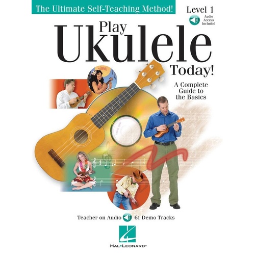 Play Ukulele Today Level 1 Book with CD by Hal Leonard, 48 Pages, Self-Teaching Method, Instruction, Songs, Chords, Techniques