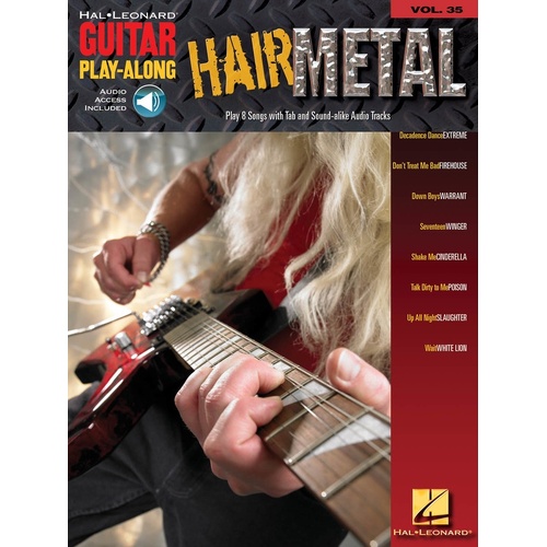Hair Metal Guitar Play Along Book/CD V35 Guitar (Softcover Book/CD)