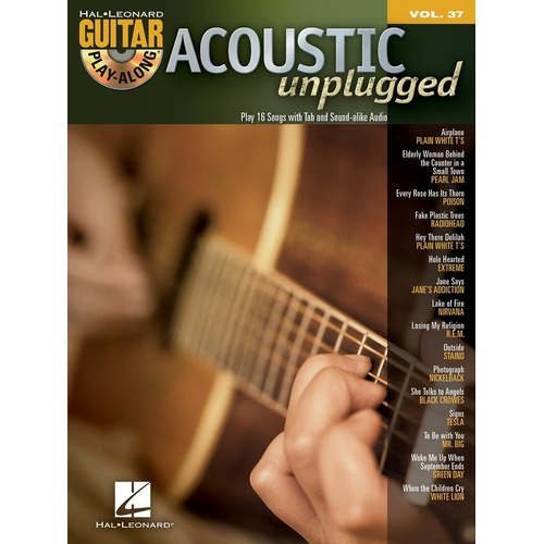 Acoustic Unplugged Guitar Playalong V37 Book/CD (Softcover Book/CD)