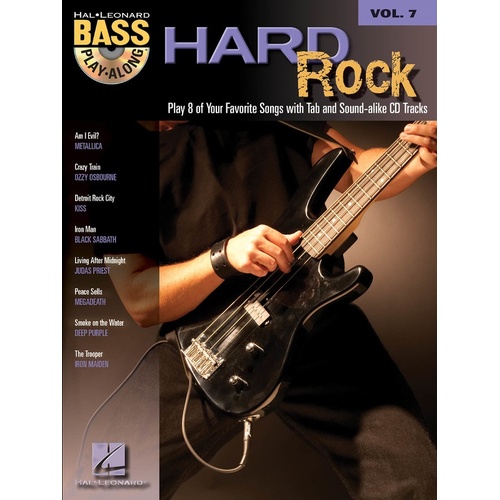 Hard Rock Bass Play Along Book/CD V7 (Softcover Book/CD)