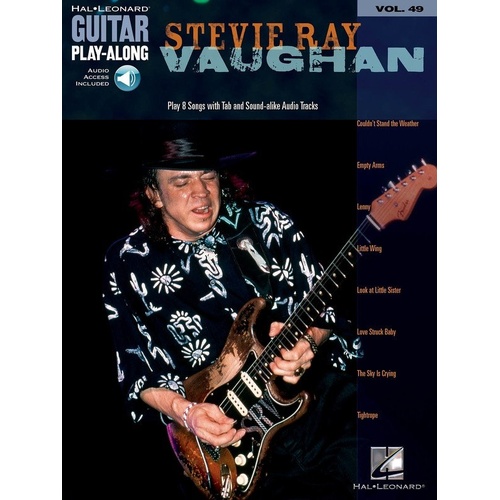 Stevie Ray Vaughan Guitar Play-Along V49 BK/OLA - Hal Leonard Guitar TAB with Lyrics & Chords, 88 Pages, Includes Online Audio Access