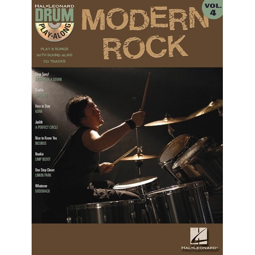 Modern Rock Drum Play Along Book/CD V4 (Softcover Book/CD)