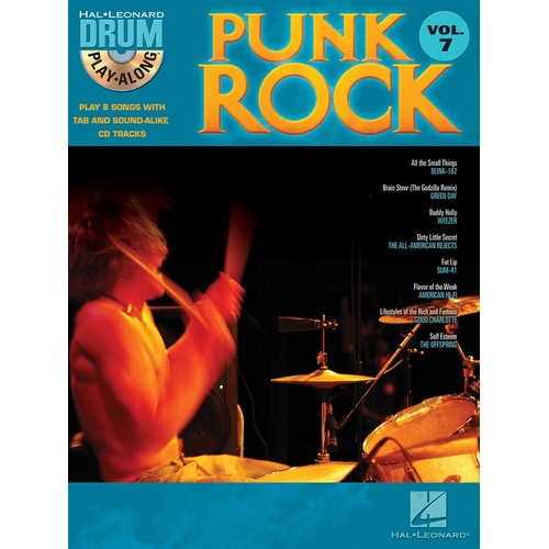 Punk Rock Drum Play Along Book/CD V7 (Softcover Book/CD)