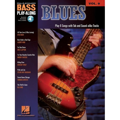 Blues Bass Play-Along V9 BK/OLA by Hal Leonard, 56 pages, includes CD with backing tracks, features popular blues songs, Bass TAB format.