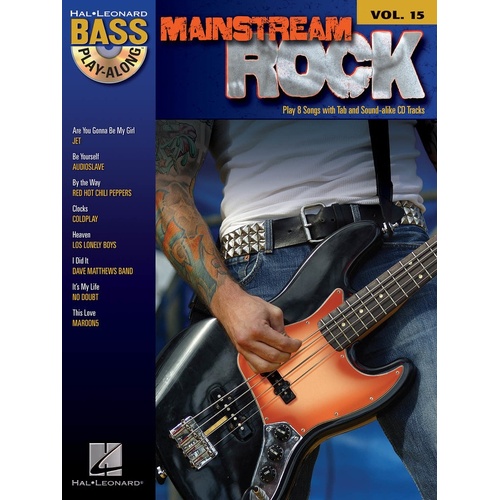 Mainstream Rock Bass Play Along V15 Book/CD (Softcover Book/CD)