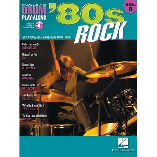 80s Rock Drum Play-Along V8 BK/OLA by Hal Leonard