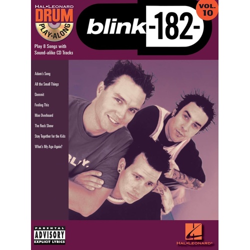 Blink 182 Drum Play Along Book/CD V10 (Softcover Book/CD)