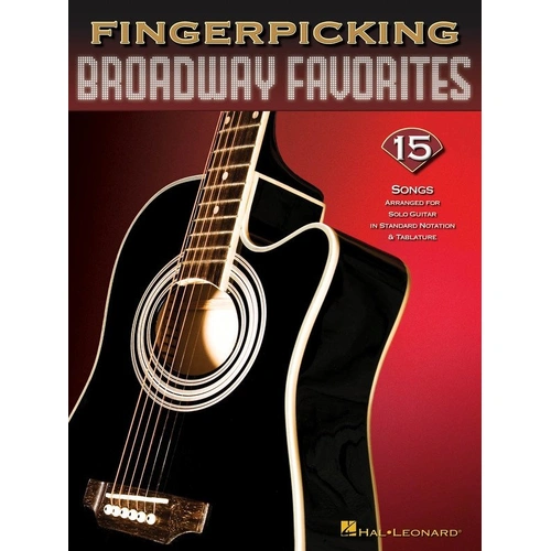 Fingerpicking Broadway Favorites Guitar Solo by Hal Leonard, 48 Pages, Intermediate Level
